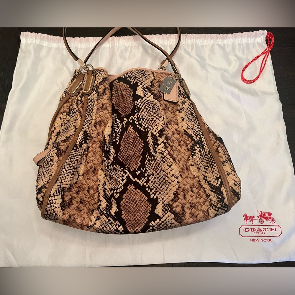 Coach Madison Snakeskin Carryall Bag